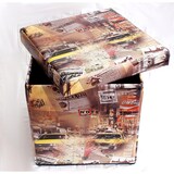 thumbnail of Hocker aus Kunstleder Sitzhocker 2009 Aufbewahrungsbox 40 cm Sitzwürfel Truhe