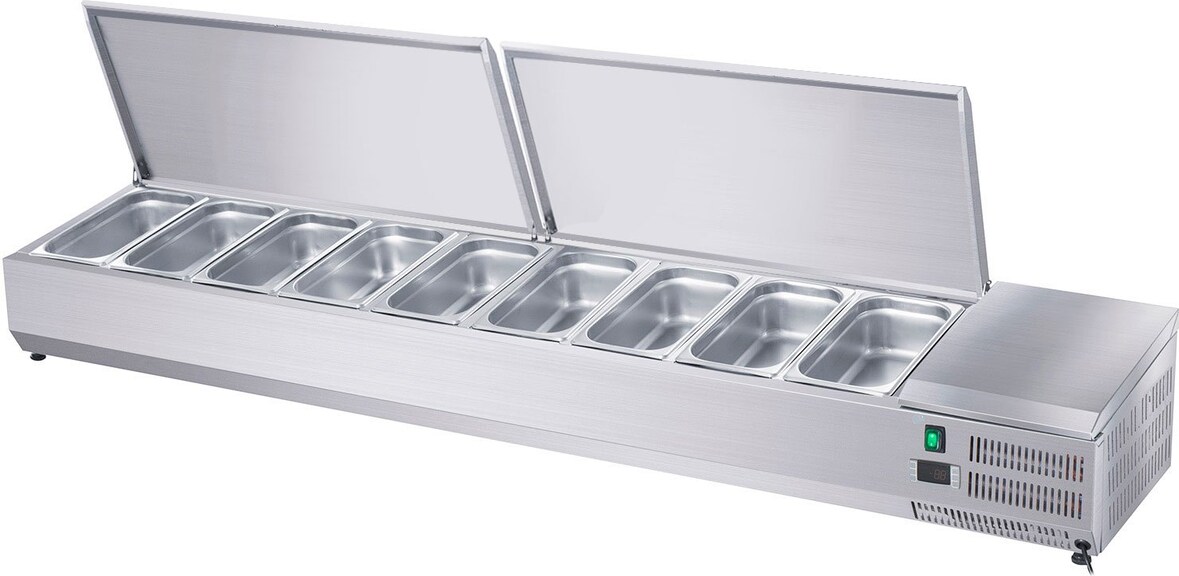 GastroHero Edelstahl-Kühlaufsatz ECO 8 x GN 1/3