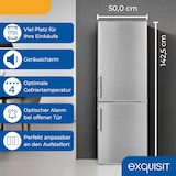 thumbnail of Exquisit Kühl-Gefrierkombination, Kühlschrank mit Gefrierfach, 4-Sterne-Gefrieren, 173 Liter, Alarm-Funktion, KGC5233-60-HE-040D inoxlook