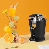 thumbnail of H.Koenig AGR82 elektrische citruspers 160 W, hendel en filter van roestvrij staal, anti-druppelsysteem, BPA-vrij, vaatwasmachinebestendig, zwart