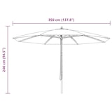 thumbnail of Parasol d'extérieur avec mât en bois 350 cm Anthracite Modèle Boréal Ligne Plus