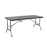 thumbnail of METRO PROFESSIONAL Banketttisch klappbar Vanimo, Stahl, HDPE-Tischplatte, Rattan Optik, 180 x 75 cm, schwarz