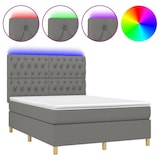 thumbnail of vidaXL Boxspringbett mit Matratze & LED Dunkelgrau 140x190 cm Stoff