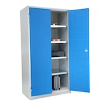 thumbnail of CEHA Stahlakten- und Werkstattschrank mit 100 cm Breite und 60 cm Tiefe verzinkte Fachböden mit Türen in RAL5012 (lichtblau)