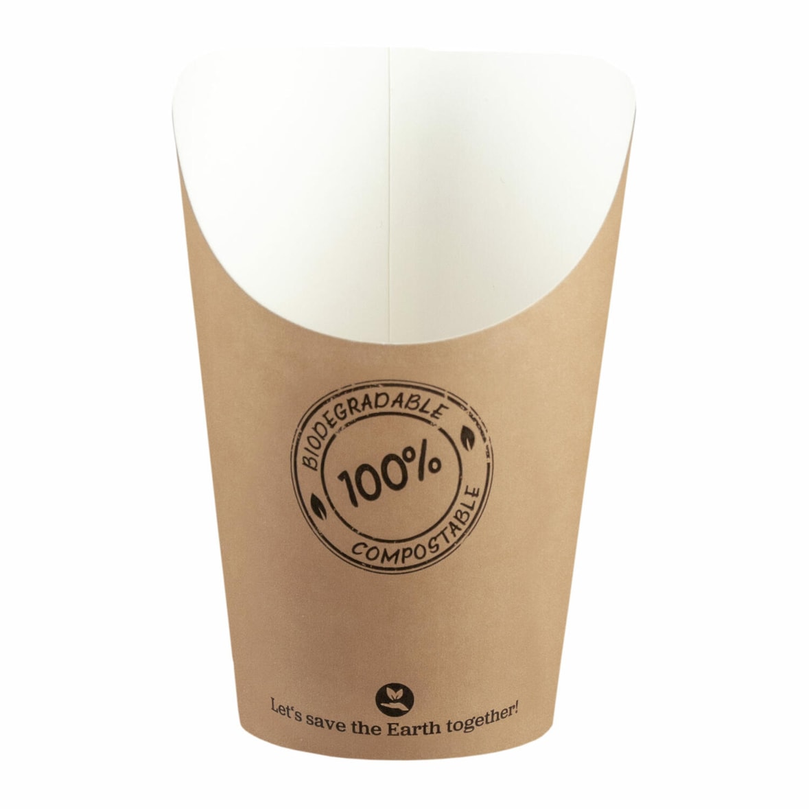 125x BIO Pommes Boxen Snackboxen aus Karton 11cm 50 Stk.