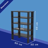 thumbnail of Coemo Schuhregal `Charlie` Standregal Schwarz Bücherregal Holz MDF LxTxH: 60x32x87 cm