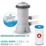 thumbnail of Piscina tubular rectangular con depuradora Metal Frame INTEX