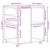 thumbnail of vidaXL Rollschrank Grau Sonoma 60x53x72 cm Holzwerkstoff