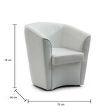 thumbnail of Dmora Dabbiat-Sessel, Wohnzimmersessel, 100 % Made in Italy, Relaxsessel aus Öko-Leder, 70 x 60 x 74 cm, Weiß