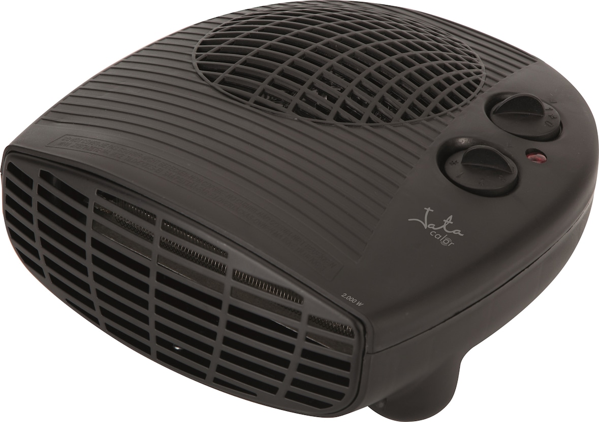 Calefactor eléctrico JATA TV63 con termostato ajustable. 2000 W. 2 potencias de calor y ventilador. Calentamiento rápido. Rejilla frontal metálica