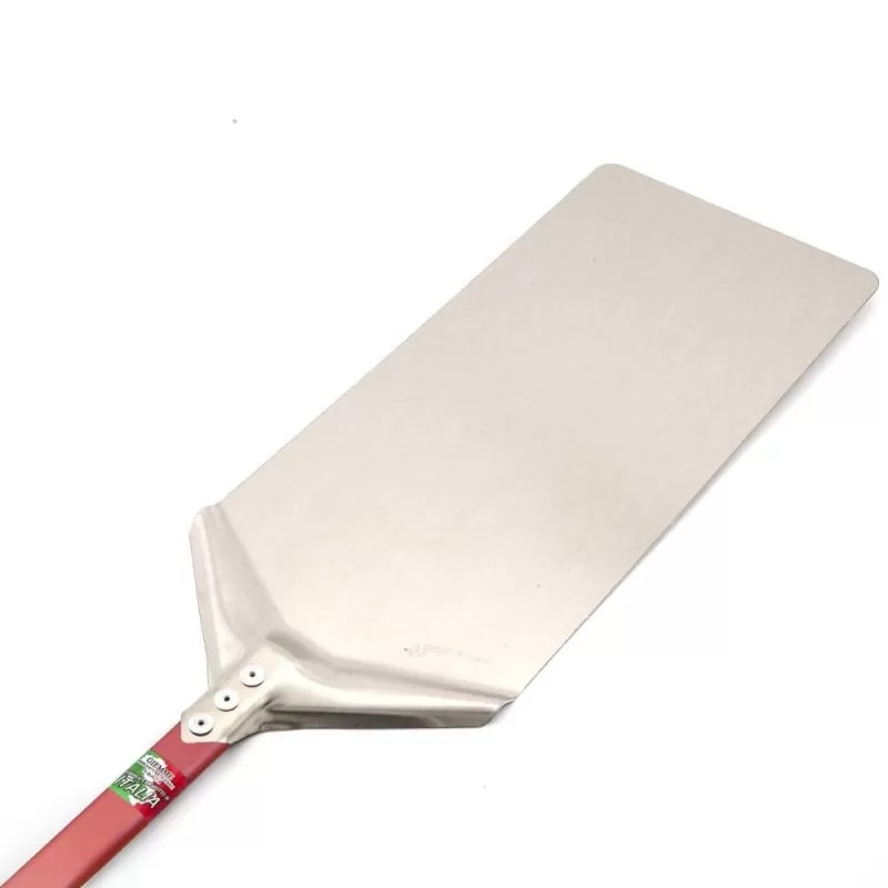Giemme Spoleto - “Alla Romana” pizzaschep voor pizza, pinsa en panuozzo - Geanodiseerd aluminium, rode steel 90 cm, totale lengte 142 cm