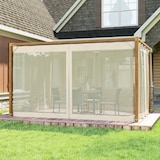 thumbnail of Pérgola de jardín 4x3 m cenador para exterior con techo retráctil mosquiteras laterales de malla y marco de aluminio para terraza patio