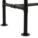 thumbnail of Bartafel HWC-N21, statafel bistrotafel, voetensteun industrieel metaal massief hout grenen 108x120x61cm ~ bruin