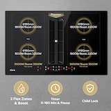 thumbnail of CIARRA Plaque à Induction et Hotte Intégrée 4 Foyers 83cm 7000W, avec 2- Flex Zone Boost Touche Sensitive Minuterie CBBEH834BBFF