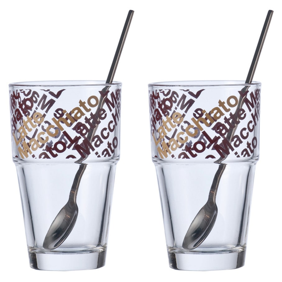 Leonardo Solo Set Café Latte Becher mit Löffeln 4-tlg.