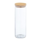 thumbnail of Relaxdays Vorratsgläser mit Bambusdeckel, 3er Set, runde Vorratsdosen aus Glas, 1600 ml, luftdicht, transparent/natur