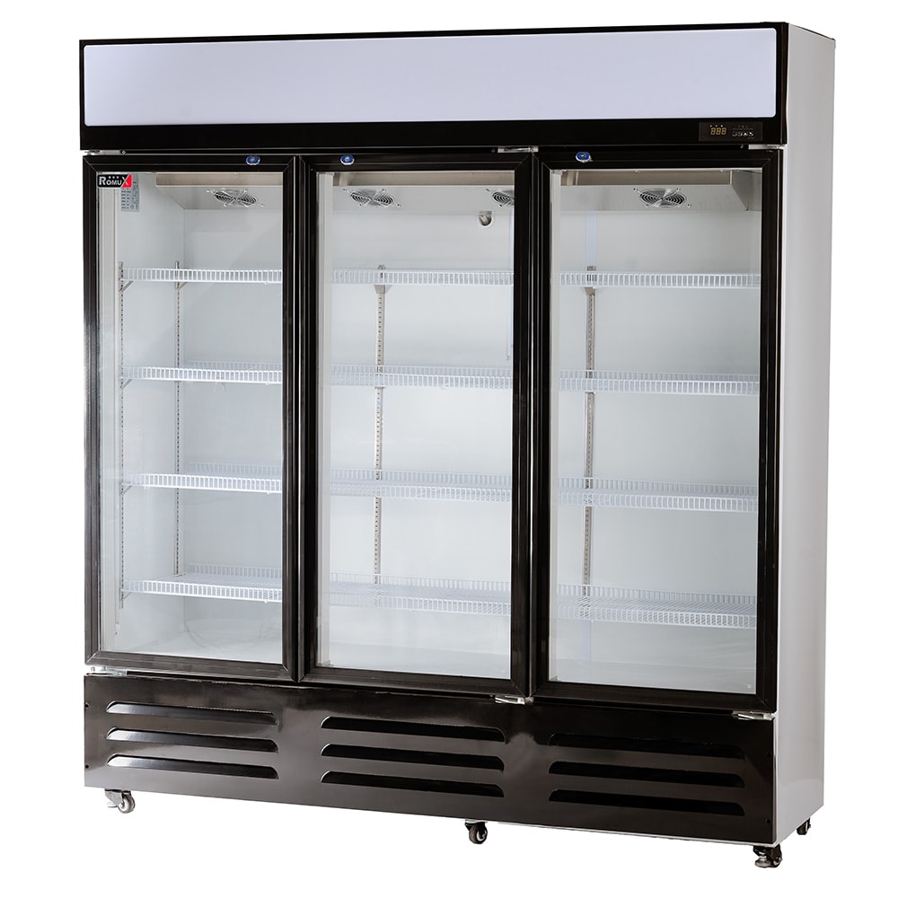 Romux® Armario Expositor Refrigerado 1000 Litros 3 Puertas Ventilado con Tiro Forzado | Frigorifico Profesional para Bebidas en Hostelería