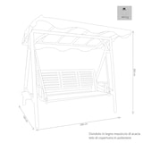 thumbnail of BS COM Dondolo da Giardino 3 posti in Legno Acacia cm 206x130x200 206x130x200 cm Marrone