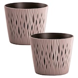 thumbnail of WellHome - Set mit 2 Pflanztöpfen 1,7L Sandy Round Ø15,8 cm/Stück in Mocca
