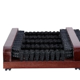 thumbnail of Relaxdays Schuhabstreifer, rutschfester Boden, kräftige PP-Borsten, außen & innen, Holz, Schuhabtreter, braun/schwarz