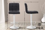 thumbnail of DELUKE® Barhocker 2er Set MADRID - Dunkelgrau, Stoff, Weiß | Barhocker mit Lehne Barstuhl Tresenhocker Tresenstuhl Kneipenhocker Kneipenstuhl