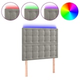 thumbnail of Décoshop26 - Cabecero accesorio de dormitorio iluminación LED 100 x 5 x 118/128 cm tejido de terciopelo gris claro TDL0201460