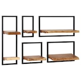 thumbnail of vidaXL Wandregal-Set 5-tlg. Akazienholz Massiv und Stahl