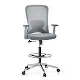 thumbnail of Werkstoel / barkruk TOP WORK 44 W Zitting stof / rugleuning gaas grijs hjh OFFICE