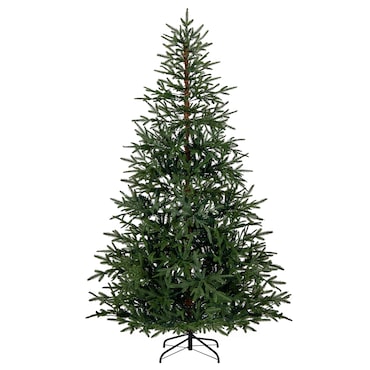 COSTWAY Árvore de Natal artificial de 210 cm com luzes, abeto com 300 luzes LED multicoloridas, 11 modos e 678 ramos PE, verde