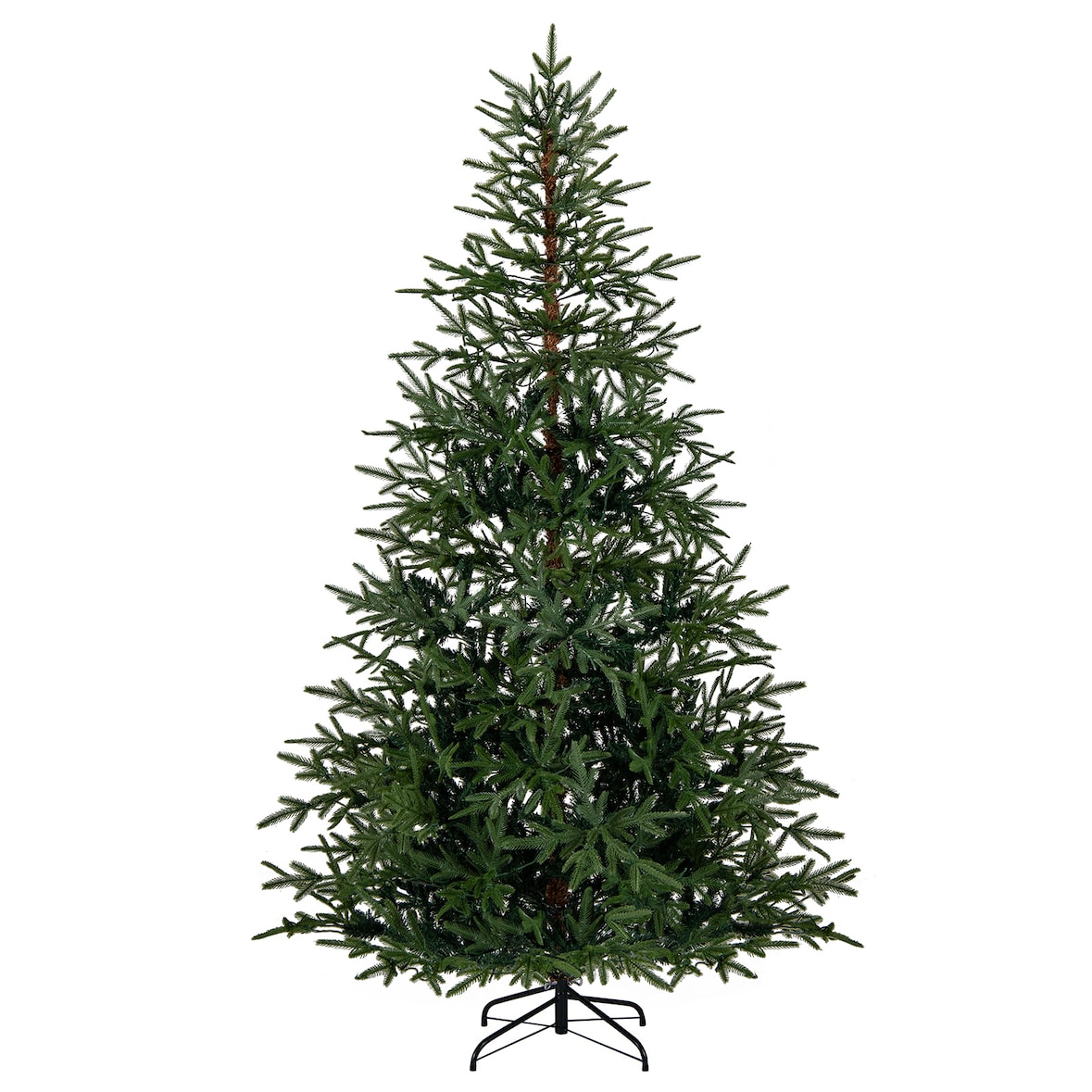 COSTWAY Árbol de Navidad artificial de 210 cm con luces, abeto con 300 luces LED multicolores, 11 modos y 678 ramas de PE, verde.