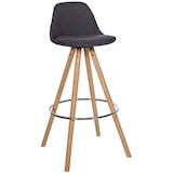 thumbnail of Décoshop26 - Tabouret de bar chaise haute x1 repose-pieds style scandinave en tissu gris foncé structure en bois clair rond 10_0004633