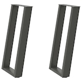 thumbnail of Helloshop26 - Juego de 2 patas de consola en forma de U 38 x 72 cm con nivelador ajustable diseño moderno en acero antracita 02_0057064