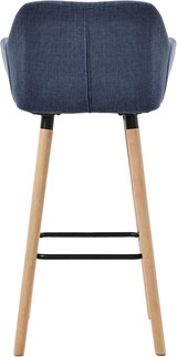 thumbnail of 2er Set Barhocker MIRID - Stoff Dunkelblau 51x50x101 cm | Barstuhl Mit Lehne Tresenhocker Tresenstuhl Kneipenhocker Kneipenstuhl