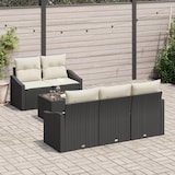 thumbnail of vidaXL 6-teiliges Garten Sofa Set mit Kissen Schwarz Poly Rattan