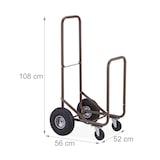 thumbnail of Relaxdays Kaminholzwagen mit Luftreifen, 360° Rollen, Holzwagen bis 60 kg, für 33 cm Scheite, Brennholz-Sackkarre, braun