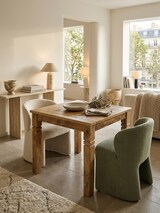 thumbnail of Esszimmertisch WL5.077 Braun 80 x 80 x 76 cm Mango Massivholz, Design Landhaus Esstisch Massiv, Tisch für Esszimmer Quadratisch, Küchentisch für 4