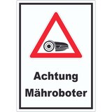 thumbnail of Achtung Mähroboter Aufkleber A2 (420x594mm)