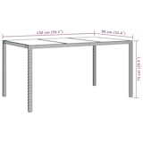 thumbnail of vidaXL Tuin Eettafel Zwart 150x90x75 cm Poly Rattan