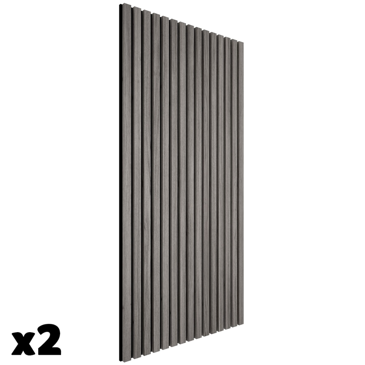tectake Paneles acústicos Sonic Wall II madera MDF roble gris claro 110x50x1.8cm absorción sonido insonorización pared techo 2 piezas
