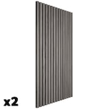 thumbnail of tectake Paneles acústicos Sonic Wall II madera MDF roble gris claro 110x50x1.8cm absorción sonido insonorización pared techo 2 piezas