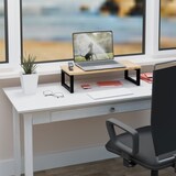 thumbnail of Relaxdays Monitorständer, Bildschirmerhöhung für Schreibtisch, HxBxT: 15 x 55 x 23 cm, Industrial Design, natur/schwarz