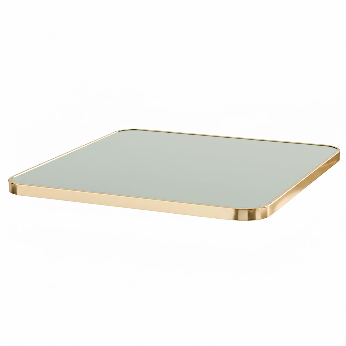 Laminaat tafelblad 70 cm marmer en saliegroene aluminium rand