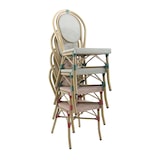 thumbnail of METRO PROFESSIONAL Silla apilable, aluminio/tejido sintético, con aspecto de bambú, rojo/beige