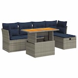 thumbnail of vidaXL 6-tlg. Garten-Sofagarnitur mit Kissen Grau Poly Rattan Akazie