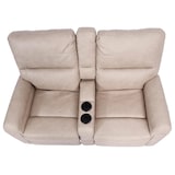 thumbnail of Fauteuil cinéma 2 places HWC-K17, Fauteuil relax Fauteuil TV Canapé, suspension Nosag Porte-boissons Compartiment ~ Tissu/Textile beige