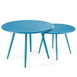 thumbnail of Runder Couchtisch aus Metall in pazifikblau