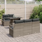 thumbnail of vidaXL 6-teiliges Garten-Sofa-Set mit Kissen in Grau aus Poly-Rattan