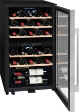 thumbnail of LA SOMMELIERE Cantinetta vino doppiazona per il servizio con porta vetro full glass nera con bordo inox. Larghezza 48cm, altezza 86cm