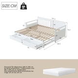 thumbnail of Ausziehbett 90/180x190 cm aus Kiefer mit Schubladen und Platzsparendem Design – stilvolles Tagesbett Weiß