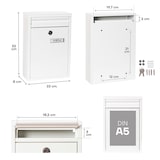 thumbnail of ARREGUI Zaguán E5751 Caixa de Correio Exterior em Aço, Caixa Postal Pequena de Parede, Caixa de Correio com Bocal Traseiro Colector de Cartas, Branco